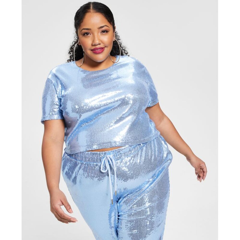 Nina Parker Trendy Plus Size Sequin T-Shirt